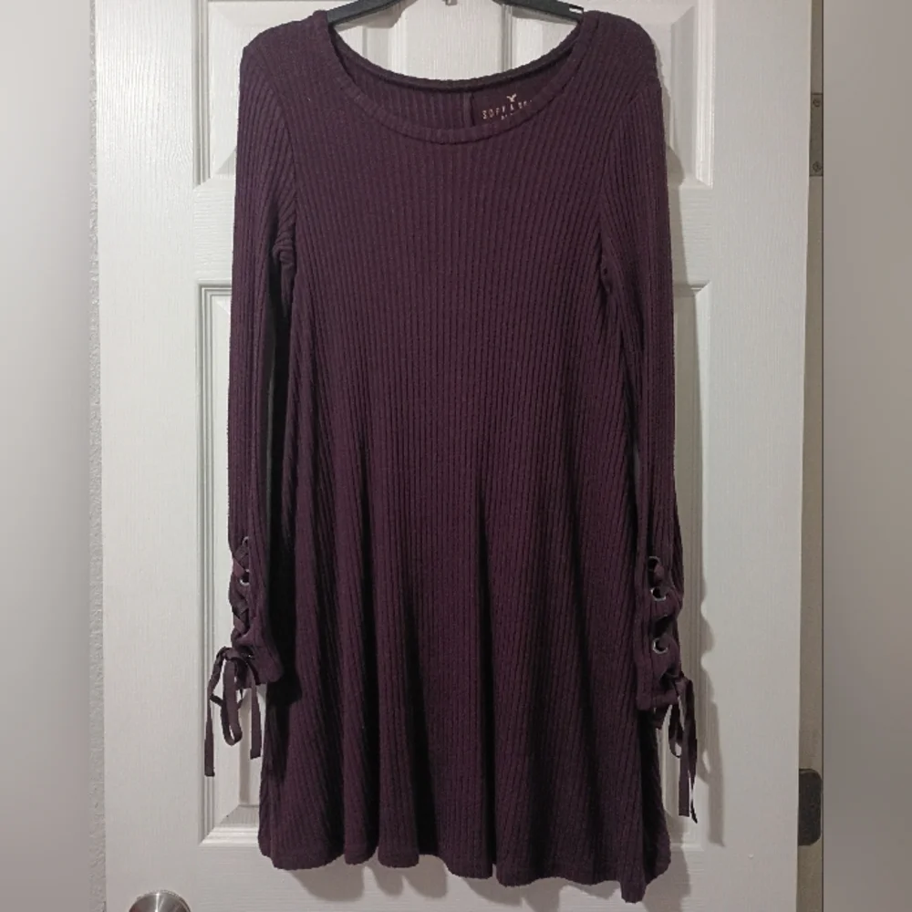 🎉SALE AEO Soft & Sexy Plush Plum Long Sleeve Dress